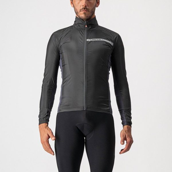 CASTELLI MANTELLINA SQUADRA STRETCH JACKET COLORE  LIGHT BLACK/DARK GRAY